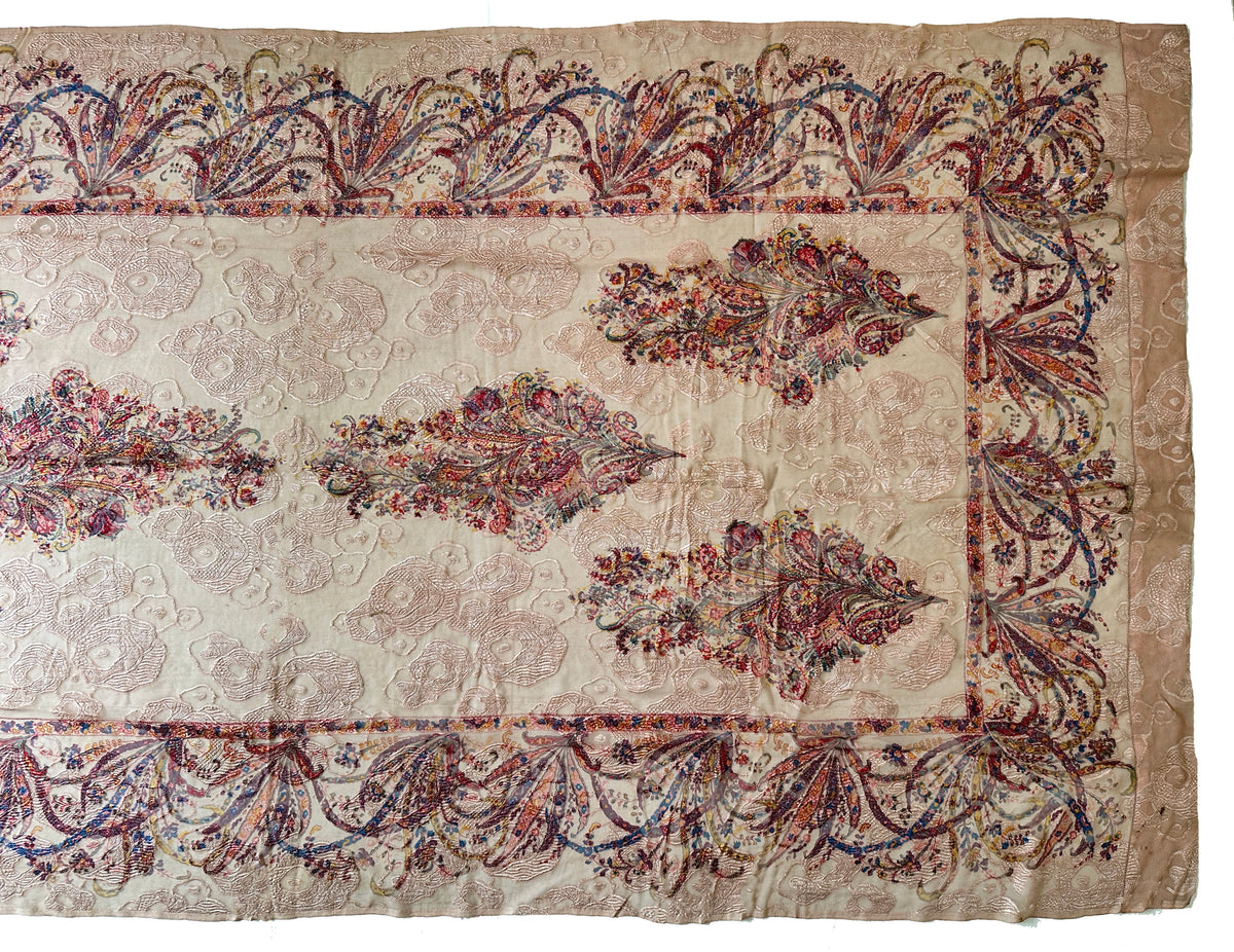 19th Century French Hand-painted Textile ID: T082402