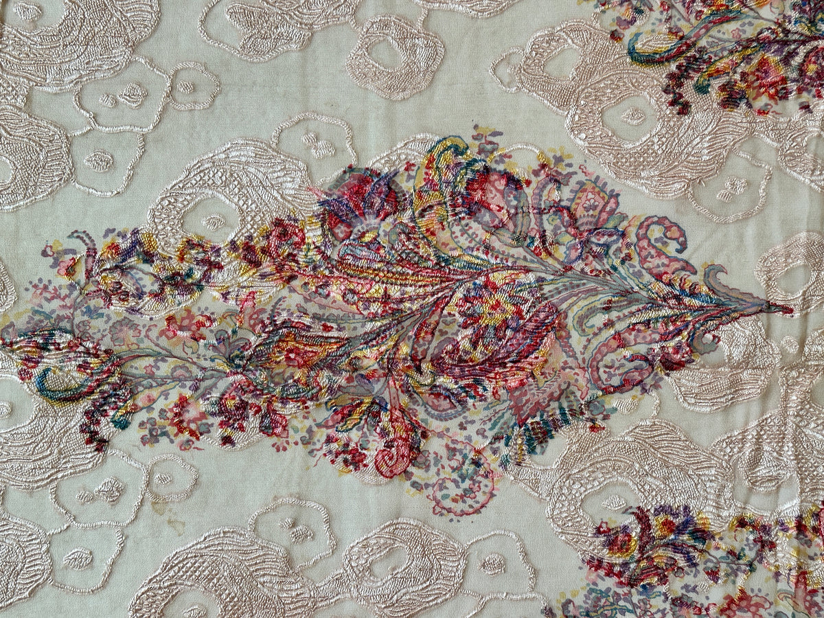19th Century French Hand-painted Textile ID: T082402