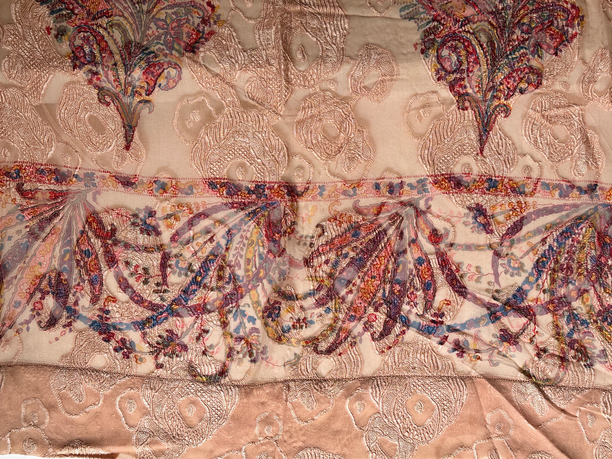 19th Century French Hand-painted Textile ID: T082402