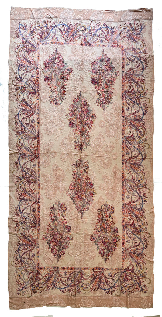 19th Century French Hand-painted Textile ID: T082402