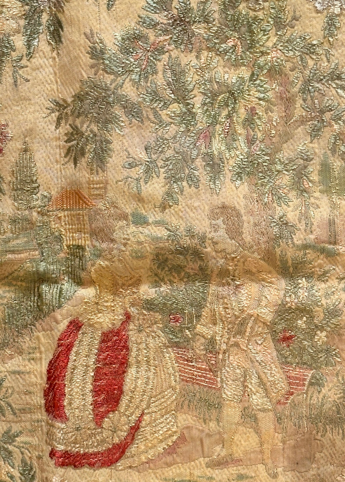 19th Century French Silk Brocade Seat cover ID: T082406
