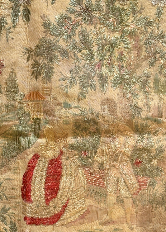 19th Century French Silk Brocade Seat cover ID: T082406