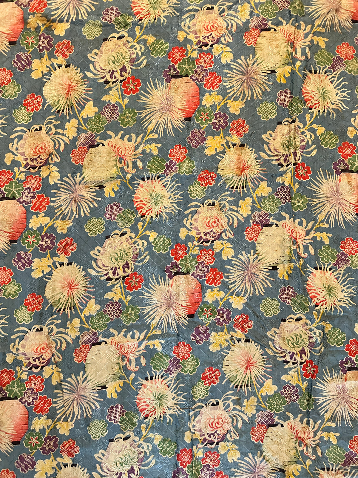 19th Century Japanese Fabric with Floral Motif ID: T082430
