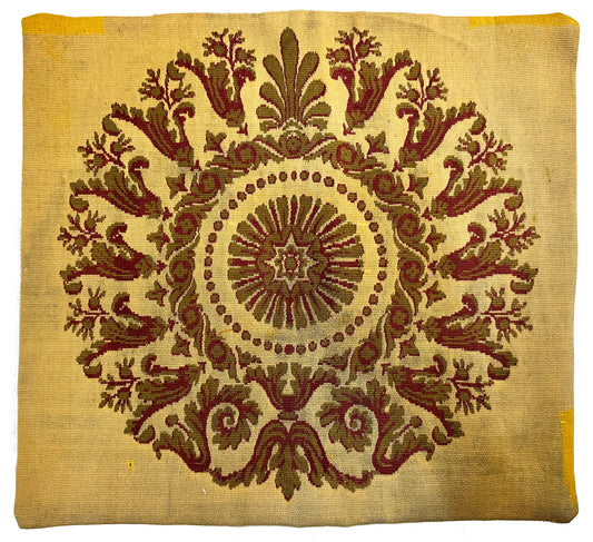19th Century French Silk Tapestry Pillowcase ID: T082467