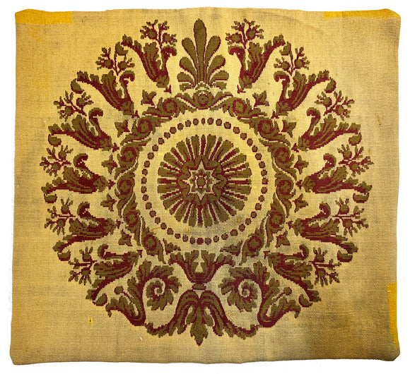 19th Century French Silk Tapestry Pillowcase