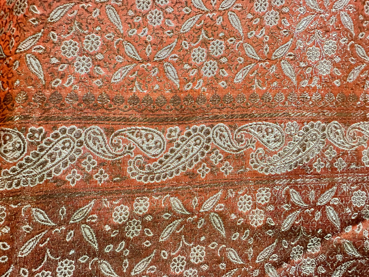 18th Century Italian Metal Silk Panel ID: T1106