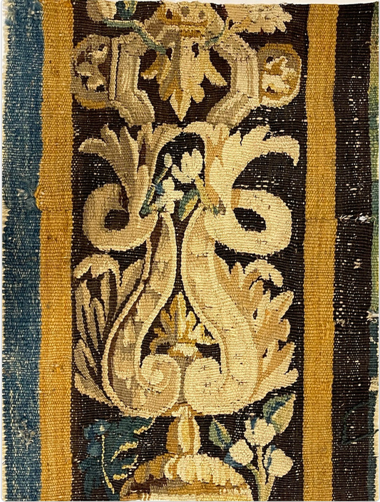 17th Century Brussels Tapestry Border Fragments ID: T121402
