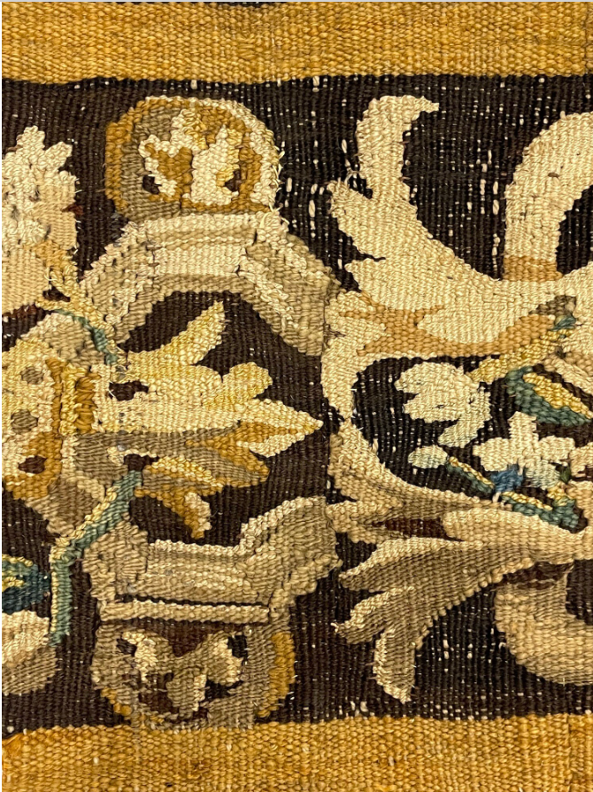 17th Century Brussels Tapestry Border Fragments ID: T121402