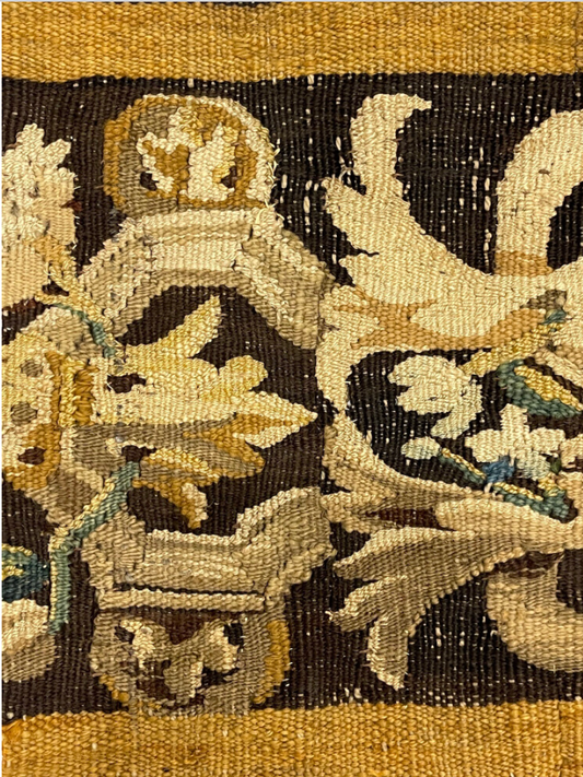 17th Century Brussels Tapestry Border Fragments ID: T121402